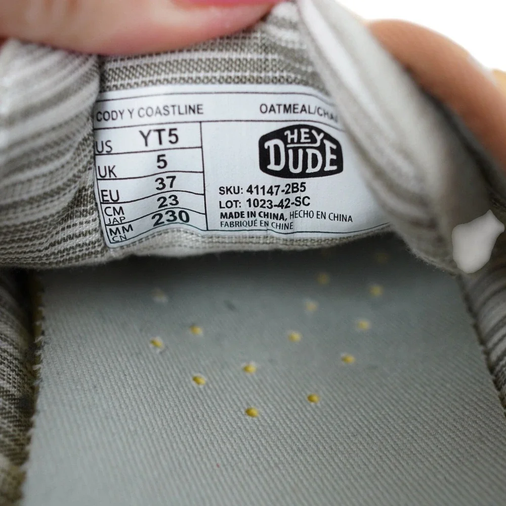 Hey Dude‎ Kids Cody Coastline YT5 Oatmeal Chai Canvas Sneakers